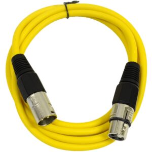 seismic audio - saxlx-6 - 6' yellow xlr male to xlr female patch cable - balanced - 6 foot patch cord