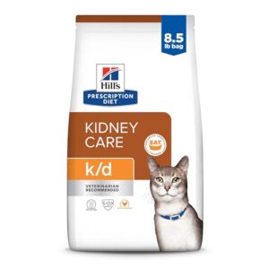 hill's prescription diet k/d kidney care with chicken dry cat food, veterinary diet, 8.5 lb. bag