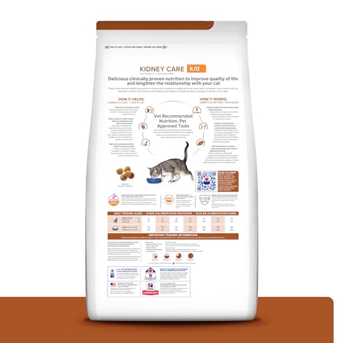 Hill's Prescription Diet k/d Kidney Care with Chicken Dry Cat Food, Veterinary Diet, 8.5 lb. Bag