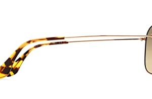 Maui Jim Men's and Women's Cliff House Polarized Aviator Sunglasses, Gold/HCL® Bronze, Medium