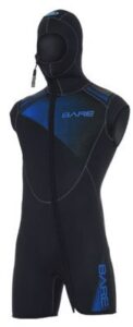 bare 7 mm sport men's step-in hooded vest - blue - medium