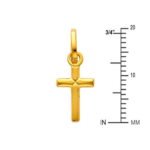 GoldenMine Fine Jewelry Collection 14K Yellow Gold Cross Pendant