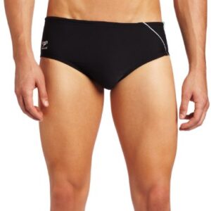 Speedo Men's Mercury Splice Endurance Plus Brief Swimsuit, Black/Green, 26