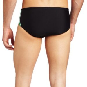 Speedo Men's Mercury Splice Endurance Plus Brief Swimsuit, Black/Green, 26