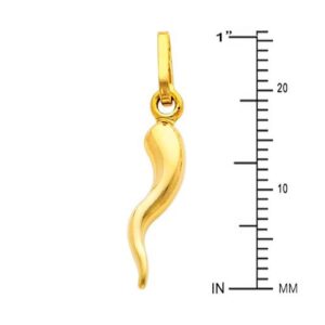 GM Fine Jewelry 14K Yellow Gold Small Cornicello Italian Horn Pendant