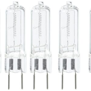 Anyray 5-lamps G8 120V 75W 75 Watt Halogen Light Bulbs G8 Base