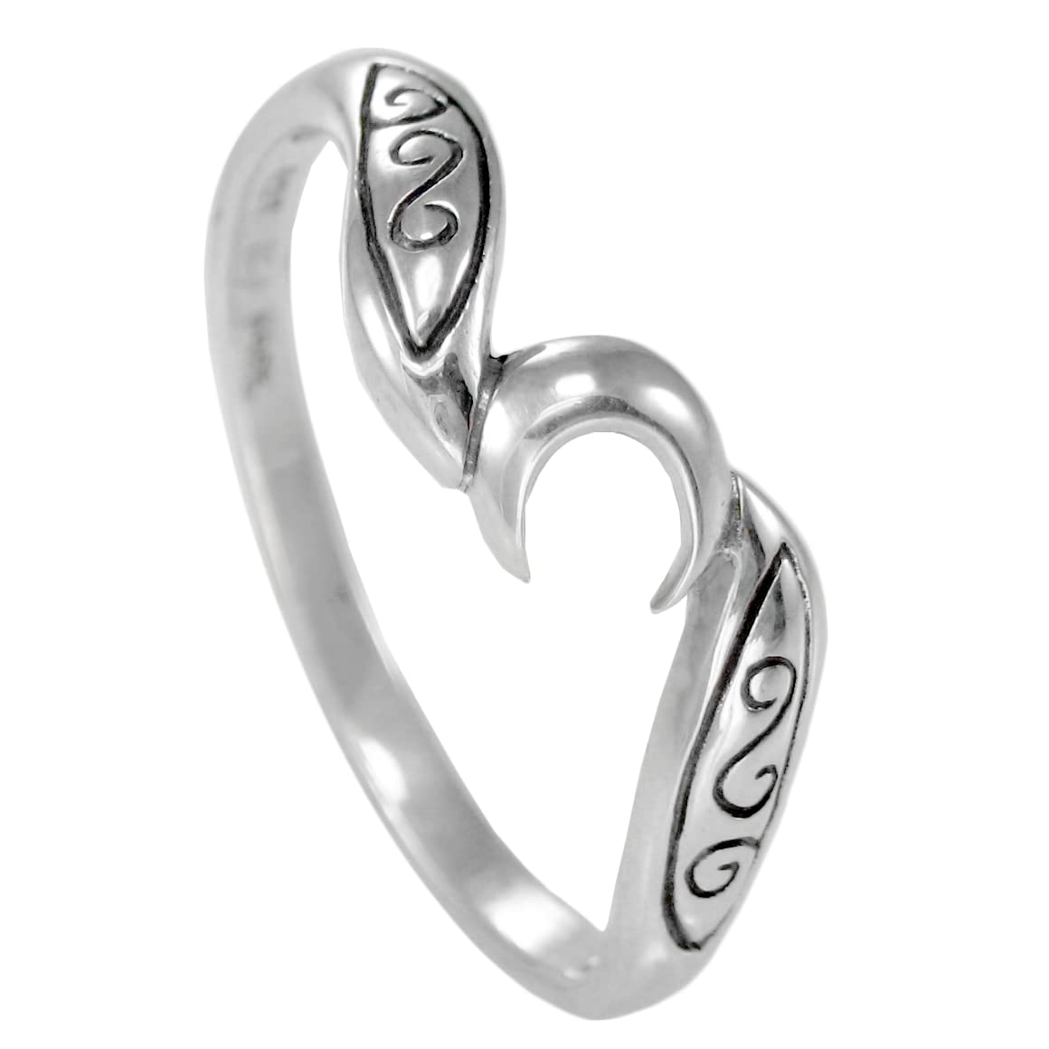 Sterling Silver Crescent Moon Wiccan Goddess Ring (sz 4-15) sz 8