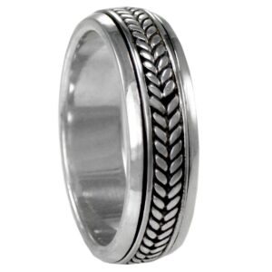 Silver Celtic Knot Braided Spinner Worry Ring for men or women (sz 4-15) sz 15