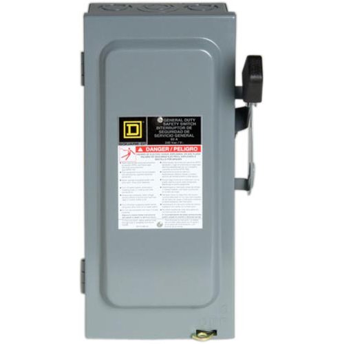 Square D - D322N 60-Amp 240-Volt Three-Pole Indoor General Duty Fusible Safety Switch with Neutral