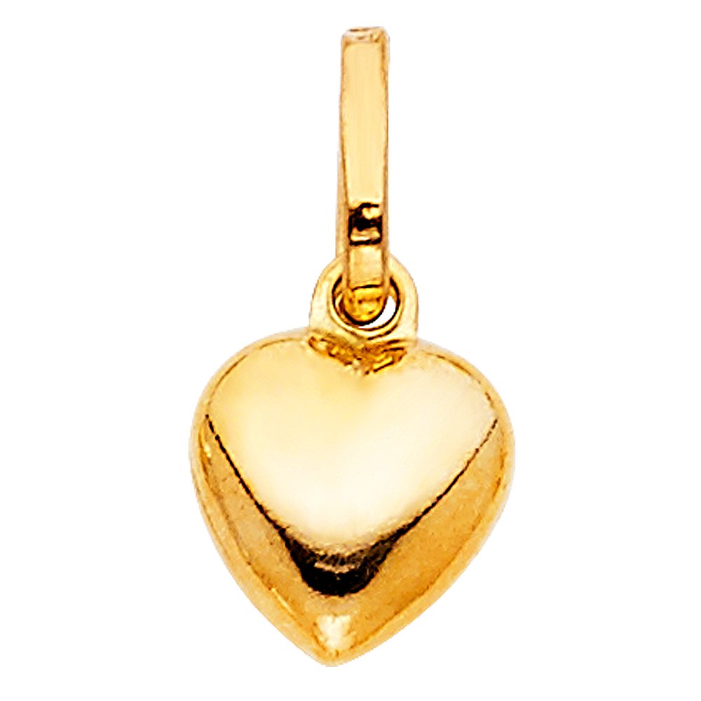 14k Yellow Gold Heart Charm Pendant