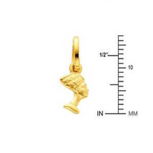 14k Yellow Gold Queen Nefertiti Charm Pendant