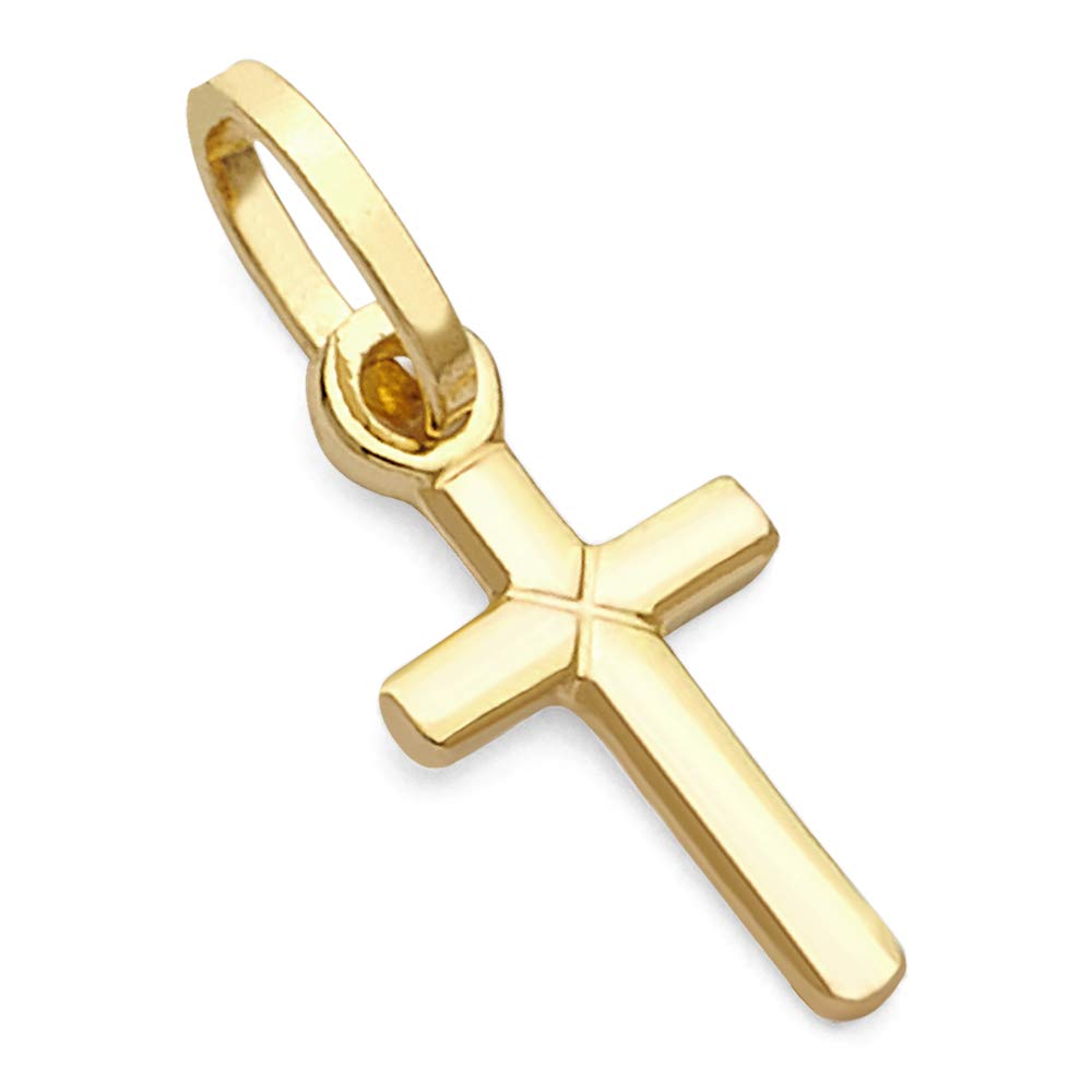 14K Yellow Gold Religious Cross Charm Pendant