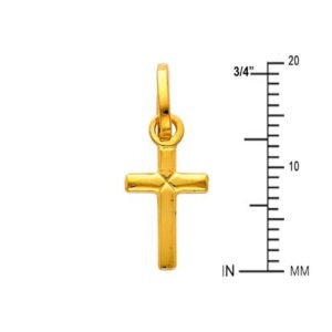 14K Yellow Gold Religious Cross Charm Pendant