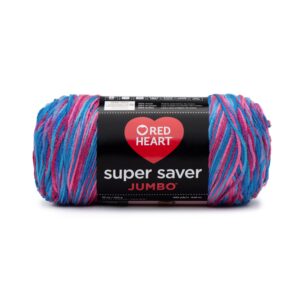 Red Heart Super Saver Jumbo Yarn, 1 Pack, Bonbon Print