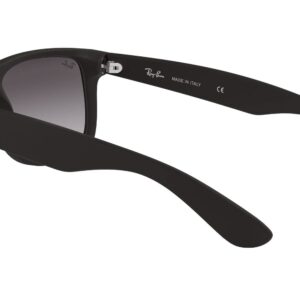 Ray-Ban RB4165 Justin Rectangular Sunglasses, Rubber Black/Light Grey Gradient Dark Grey, 55 mm