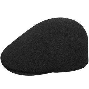 kangol 507 seamless wool hat, flat cap for women and men, black, large