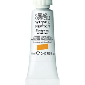 winsor & newton designer's gouache, 14 ml (0.47oz) tube, naples yellow deep