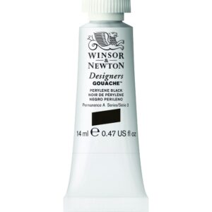 winsor & newton designer's gouache, 14 ml (0.47oz) tube, perylene black