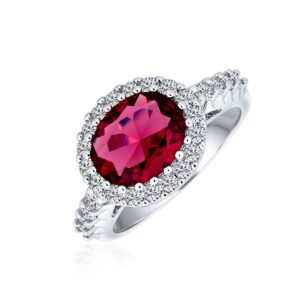 bling jewelry vintage style crown cz ruby color engagement ring - size 6