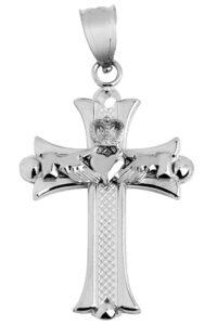 claddagh cross sterling silver pendant