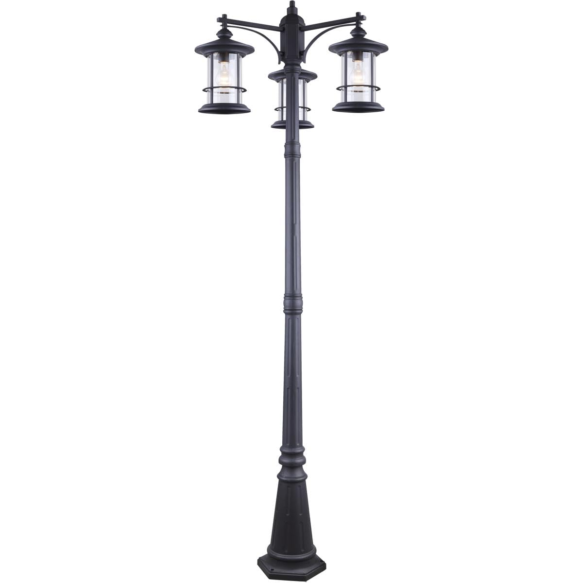 Canarm IOL156BK Treehouse 3-Light Outdoor Post-Light, Black