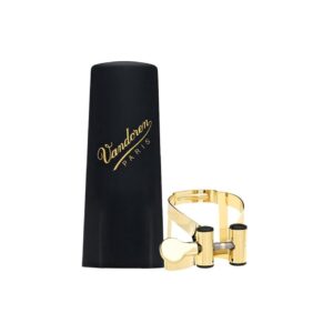 Vandoren LC58DP M/O Ligature and Plastic Cap for Tenor Saxophone; Gilded Finish