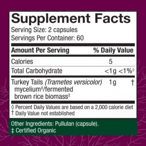 Host Defense Turkey Tail Capsules - Digestive Health & Immune Response Support Supplement - Mushroom Supplement for Gastrointestinal & Gut Microbiome Support - 120 Capsules (60 Servings)*