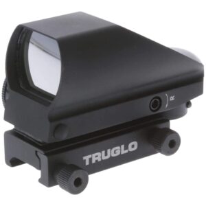 TruGlo TG-TG8380B TruBrite Multi Reticle Dual Color Red and Green Open Dot Hunting Tactical Sight with Weaver Mount System, Black