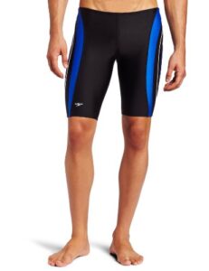 speedo men's swimsuit jammer xtra life rapid splice-discontinued, black/blue, 22