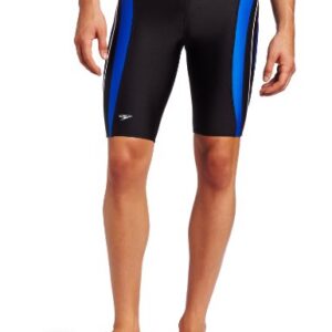 Speedo Men's Swimsuit Jammer Xtra Life Rapid Splice-Discontinued, Black/Blue, 22