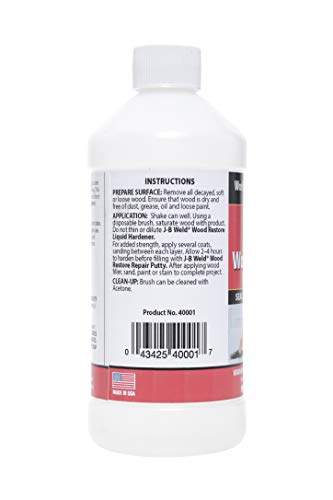 J-B Weld 40001 Wood Restore Liquid Hardener - 16 oz., Original Version