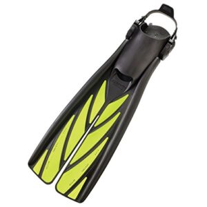 atomic aquatics split fins, yellow, x-large