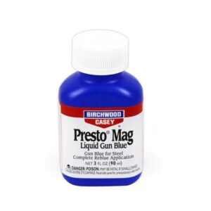 birchwood casey presto mag liquid gun blue for steel complete reblue application, gun maintenance and preservation, 3 ounce (90ml)