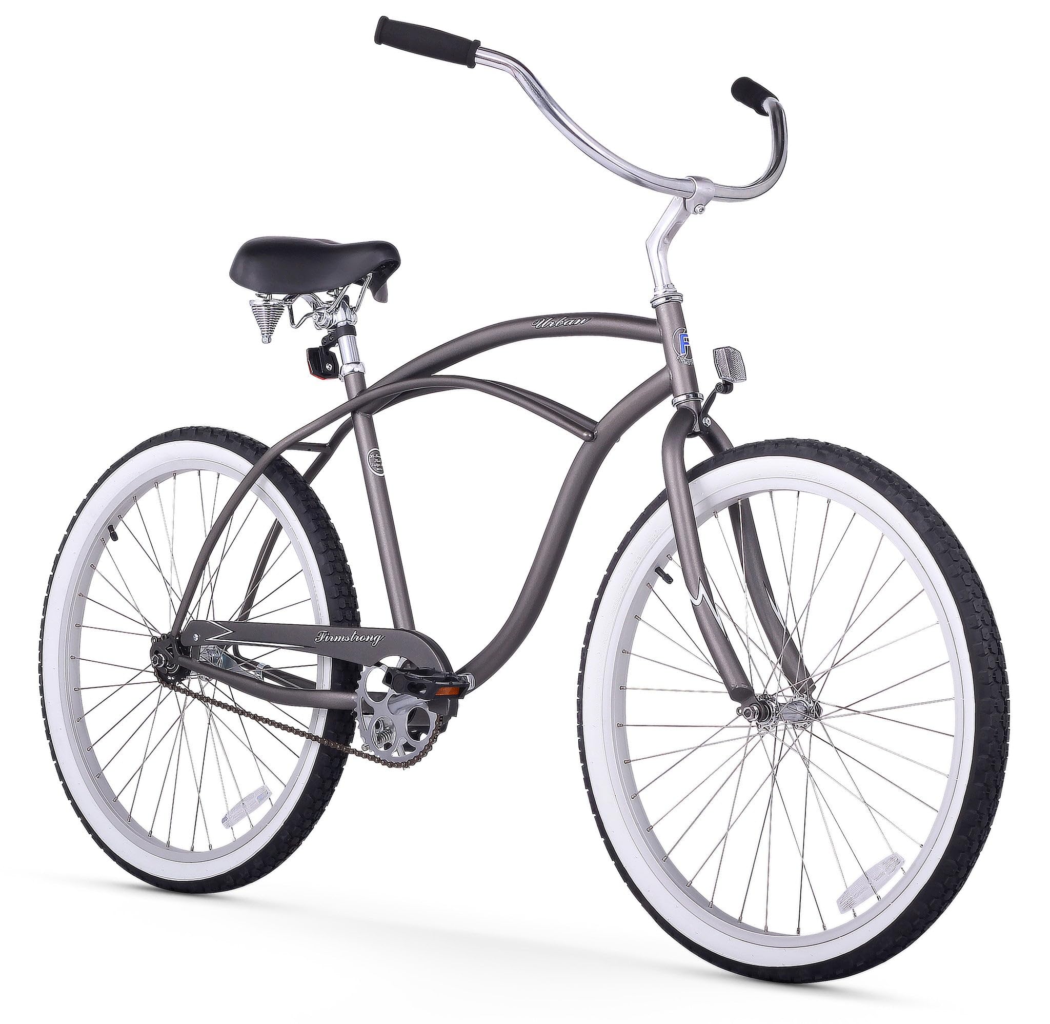 Firmstrong Urban Men's Beach Cruiser Bike, Single Speed Bicycle, 26 Inch Wheels, Matte Grey