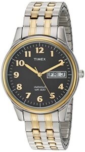 timex men's t2n093 charles street two-tone extra-long stainless steel expansion band watch