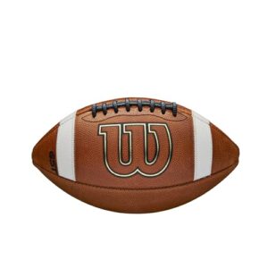 wilson gst leather game football - brown, junior size