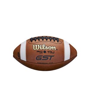 Wilson GST Leather Game Football - Brown, Junior Size