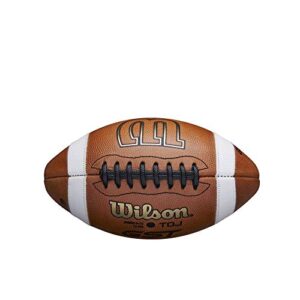 Wilson GST Leather Game Football - Brown, Junior Size