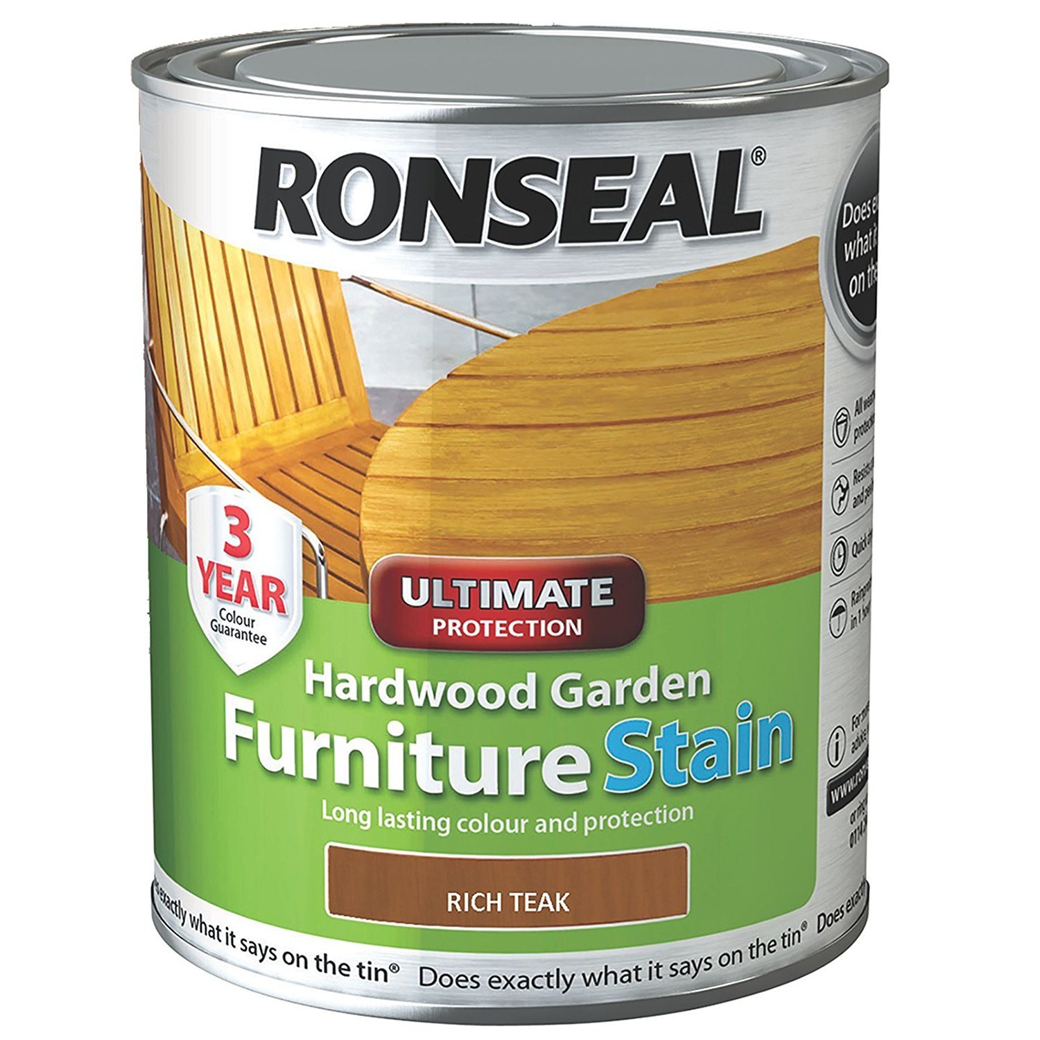 Ronseal HWFSRT50 Hardwood FurnIture Stain Rich Teak 750 ml