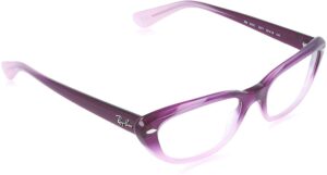 ray-ban rx5242 oval prescription eyewear frames, violet faded opal pink, 53 mm