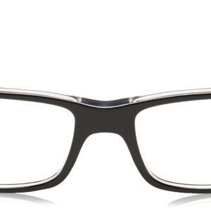 Ray-Ban RX5245 Square Prescription Eyeglass Frames, Black On Transparent/Demo Lens, 54 mm