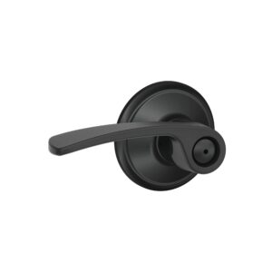 schlage f40 mer 622 merano door lever, bed & bath privacy lock, matte black