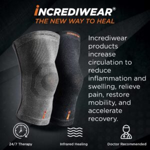 Incrediwear Knee Sleeve – Knee Braces for Knee Pain, Joint Pain Relief, Swelling, Inflammation Relief, and Circulation, Knee Support for Women and Men, Fits 18”-22” Above Kneecap (Grey, X-Large)