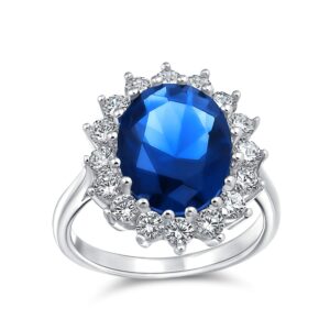 Bling Jewelry Royal CZ Sapphire Color Engagement Ring Kate Middleton Actual Size 8-Prong - Size 7