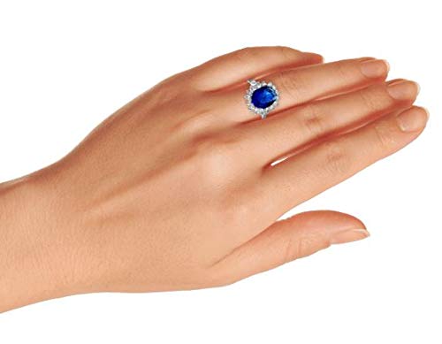 Bling Jewelry Royal CZ Sapphire Color Engagement Ring Kate Middleton Actual Size 8-Prong - Size 7