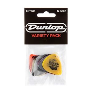 dunlop pick variety pack, assorted, light/medium, 12/player's pack