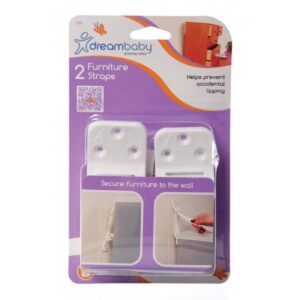 dreambaby 2 pack furniture straps, white