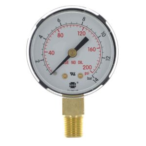 miller electric pressure gauge,0 to 200 psi, 0 to 14 bar