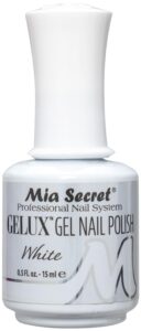 mia secret gelux soak-off gel nail polish color white - gel polish cured with nail lamp - esmaltes para uñas en gel de larga duración para lampara uv - esmalte en gel mia secret color white