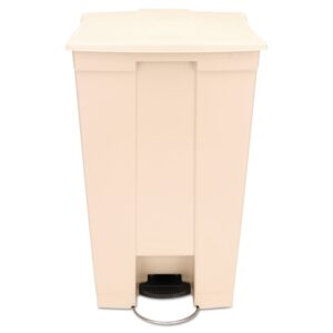 rubbermaid commercial products hdpe step-on mobile trash can/container, 23-gallon, beige, hands-free garbage can for medical waste in hospitals/lab/emergency/patient rooms